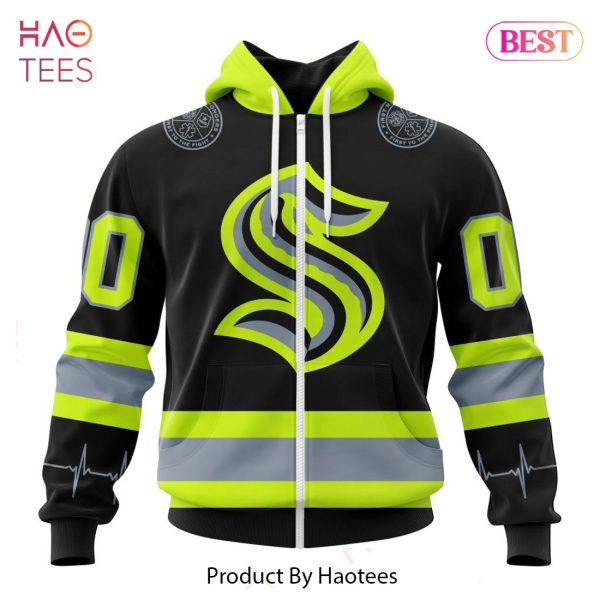 BEST NHL Seattle Kraken Specialized Unisex Kits With FireFighter Uniforms Color 3D Hoodie