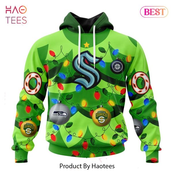 BEST NHL Seattle Kraken Specialized Unisex Kits With Unisex Kits With Christmass Tree Color And City’s Sport Teams 3D Hoodie