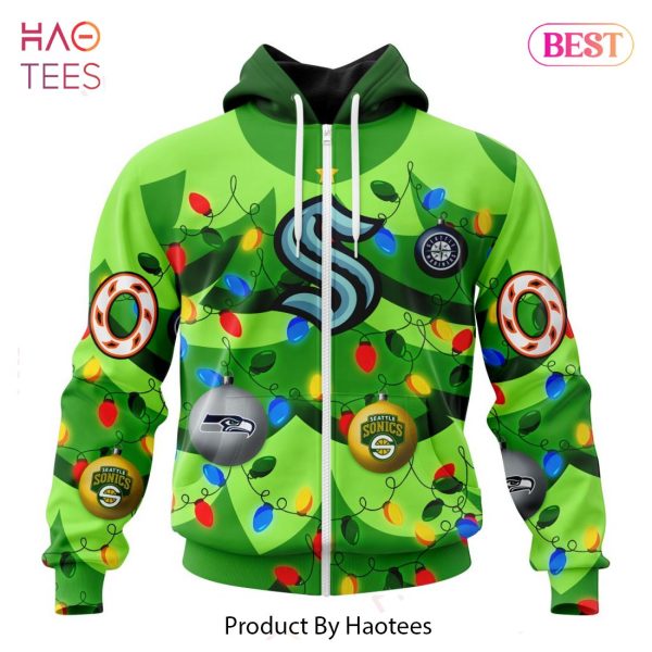 BEST NHL Seattle Kraken Specialized Unisex Kits With Unisex Kits With Christmass Tree Color And City’s Sport Teams 3D Hoodie