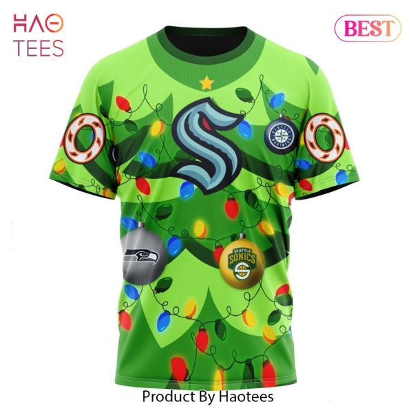 BEST NHL Seattle Kraken Specialized Unisex Kits With Unisex Kits With Christmass Tree Color And City’s Sport Teams 3D Hoodie