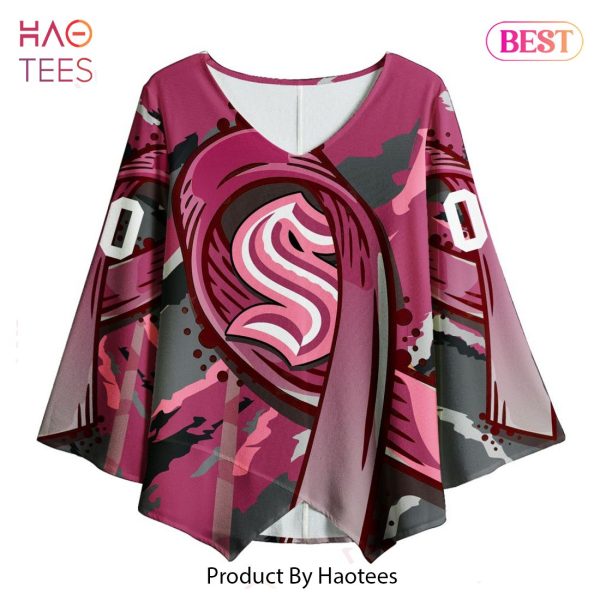 BEST NHL Seattle Kraken Specialized Women’s V-neck T-shirt Fights Against Cancer 3D Hoodie