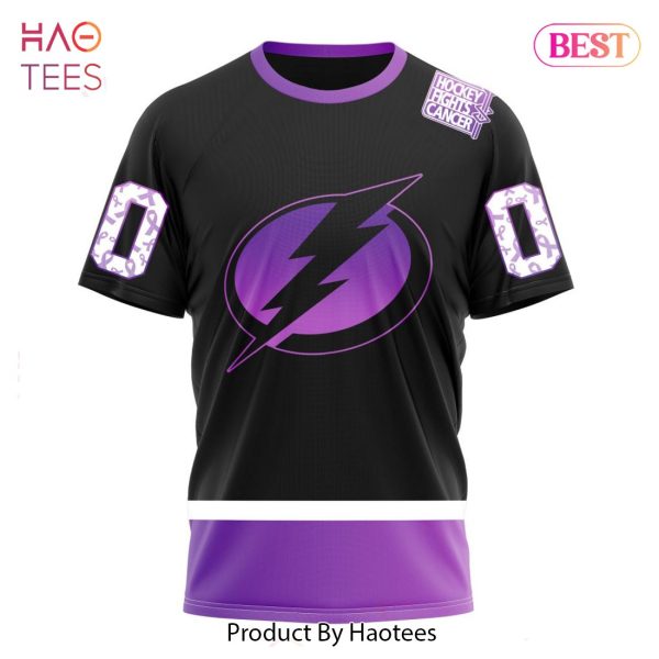 BEST NHL Tampa Bay Lightning Special Black Hockey Fights Cancer Kits 3D Hoodie
