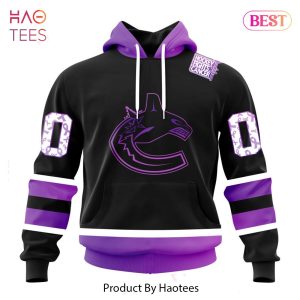 BEST NHL Vancouver Canucks Special Black Hockey Fights Cancer Kits 3D Hoodie
