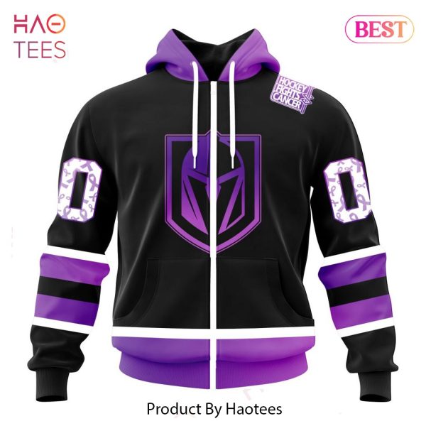 BEST NHL Vegas Golden Knights Special Black Hockey Fights Cancer Kits 3D Hoodie