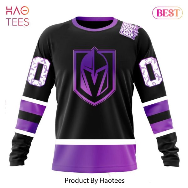 BEST NHL Vegas Golden Knights Special Black Hockey Fights Cancer Kits 3D Hoodie