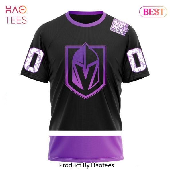 BEST NHL Vegas Golden Knights Special Black Hockey Fights Cancer Kits 3D Hoodie