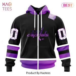 BEST NHL Washington Capitals Special Black Hockey Fights Cancer Kits 3D Hoodie
