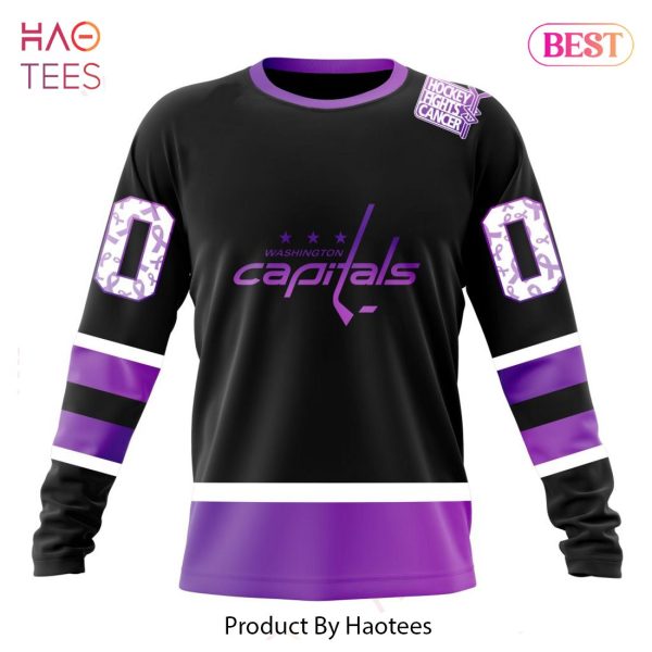 BEST NHL Washington Capitals Special Black Hockey Fights Cancer Kits 3D Hoodie