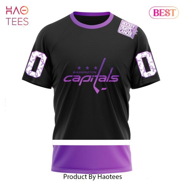 BEST NHL Washington Capitals Special Black Hockey Fights Cancer Kits 3D Hoodie