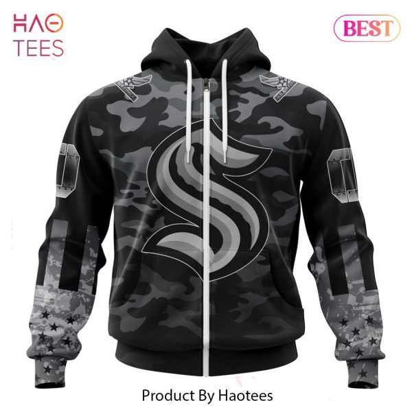 BEST Seattle Kraken Specialized Kits With Camo Color And You Can Customs YourService Branches 3D Hoodie