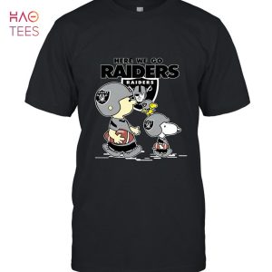 Oakland Raiders Here We Go Oakland Raiders Snoopy T-Shirt