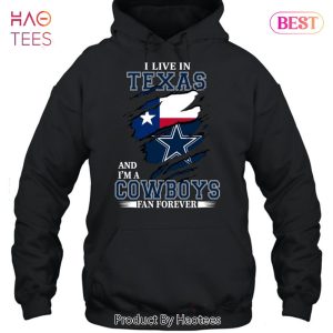 NEW I May Live In Texas But Im A Cowboy Fan Forever T-Shirt