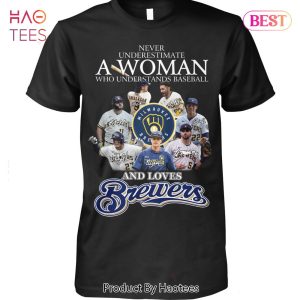 NEW Never Underestimate A Woman Understands Baseball And Loves Milwaukee Brewers T-Shirt