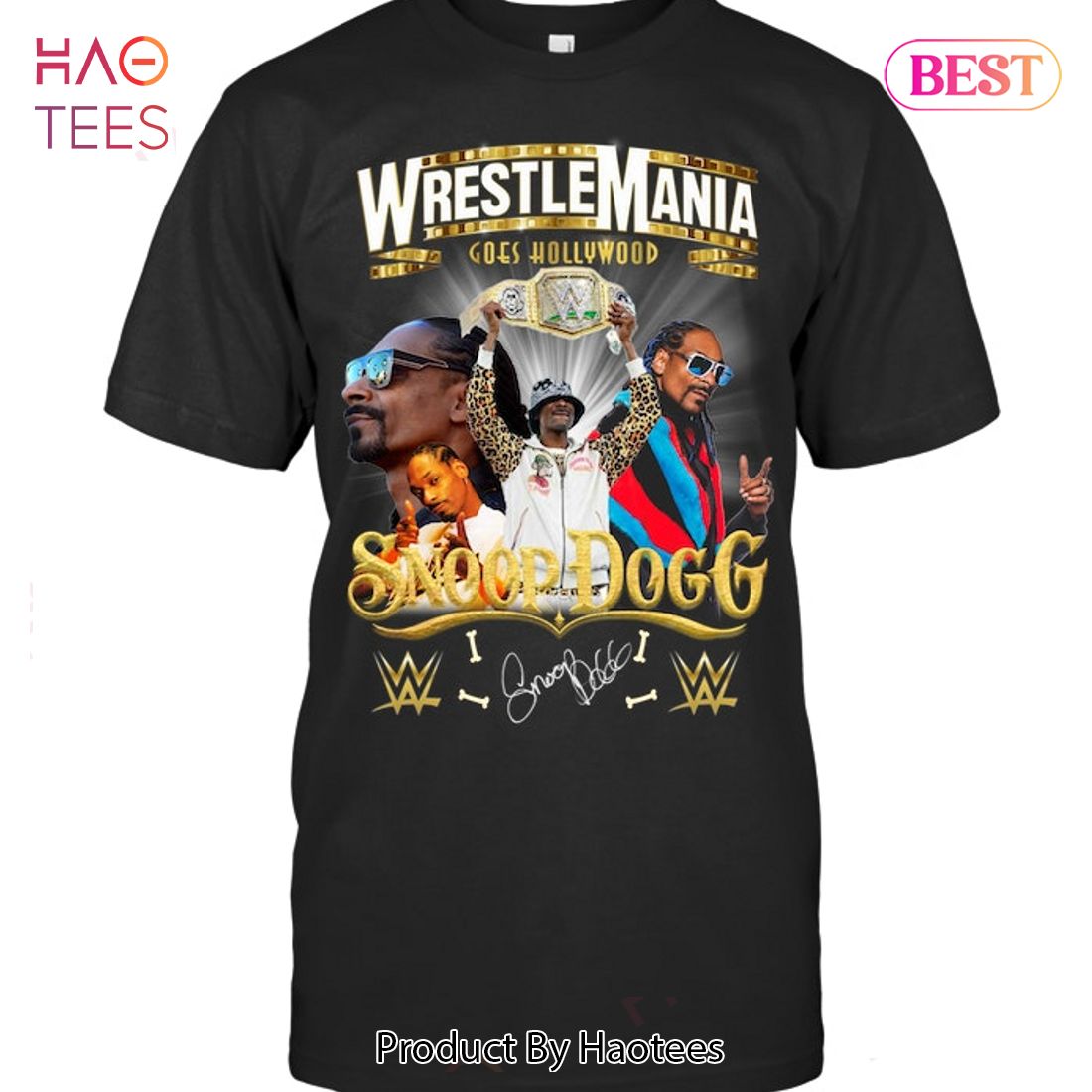 NEW WrestleMania Gose Hollywood Snoop Dogg T-Shirt