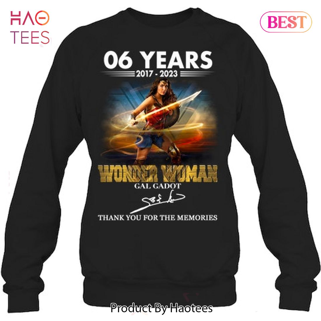 NEW 06 Years 2017-2023 Wonder Woman Gal Gadot Thank You For The Memories T-Shirt NEW 06 Years 2017-2023 Wonder Woman Gal Gadot Thank You For The Memories T-Shirt