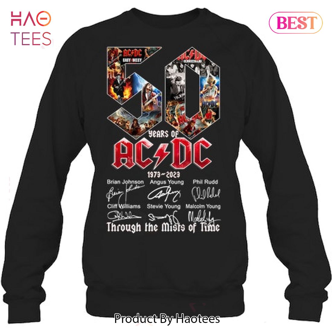 NEW 50 Years Of AC DC 1973-2023 Through The Mists Of Time T-Shirt