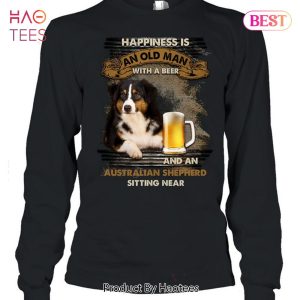 NEW Australian Shepherd Sitting Near Man Unisex T-Shirt