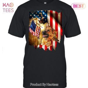 NEW German Shepherd American Flag For Dog Lover Unisex T-Shirt