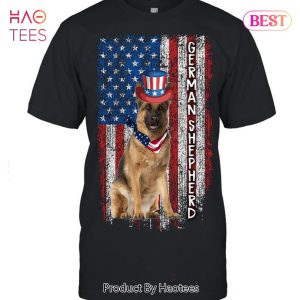 NEW German shepherd American Flag vintage Dog Lover Unisex T-Shirt