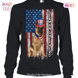 NEW German shepherd American Flag vintage Dog Lover Unisex T-Shirt