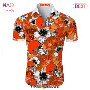 NEW FASHION 2023 Cleveland Browns Hawaiian Shirt Tropical Flower Short Sleeve NEW FASHION 2023 Cleveland Browns Hawaiian Shirt Tropical Flower Short Sleeve