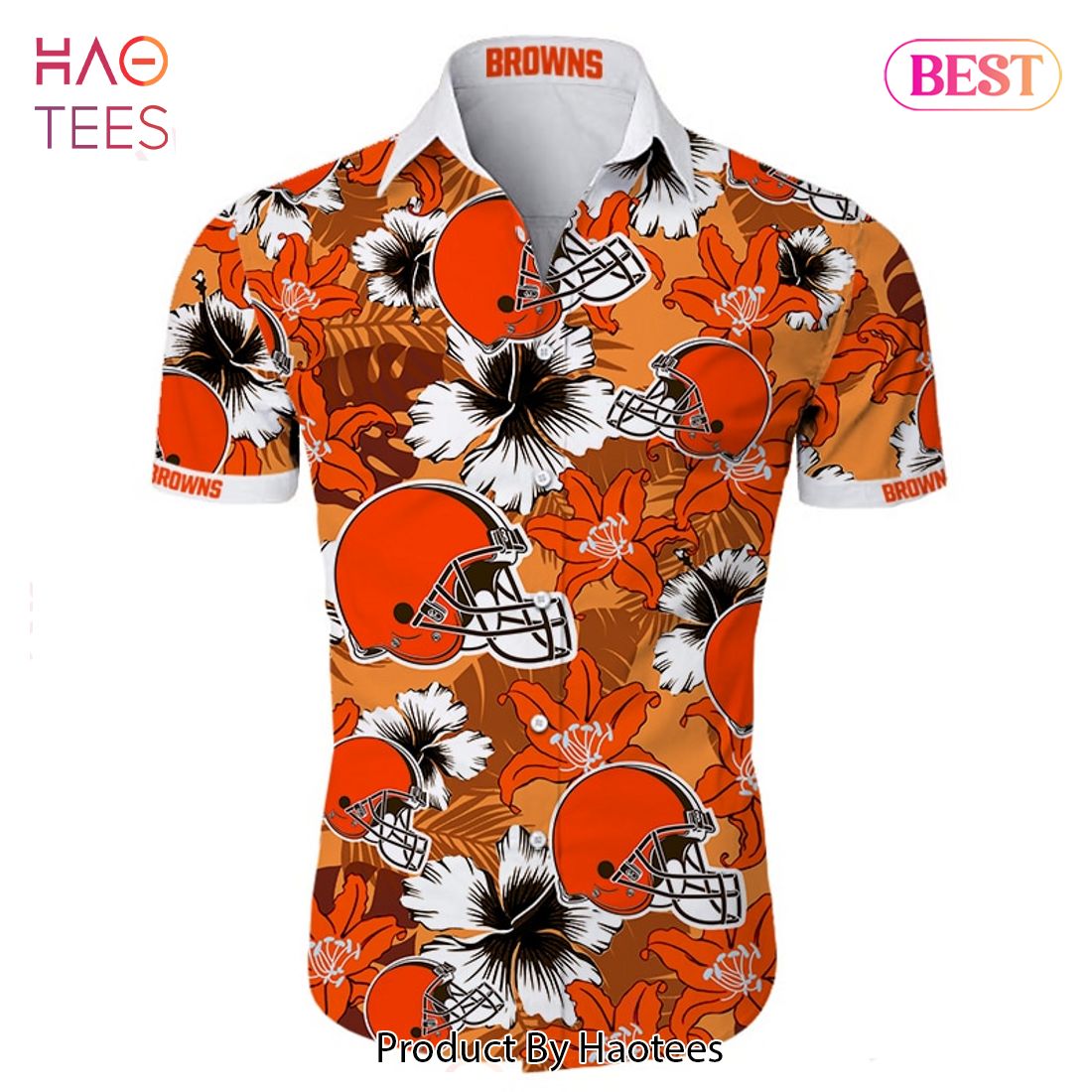 NEW FASHION 2023 Cleveland Browns Hawaiian Shirt Tropical Flower Short Sleeve NEW FASHION 2023 Cleveland Browns Hawaiian Shirt Tropical Flower Short Sleeve