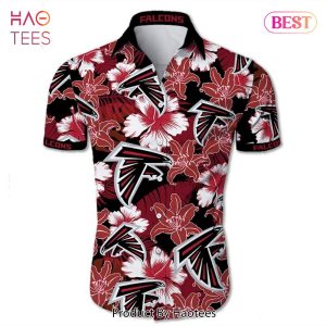 NEW FASHION 2023 Atlanta Falcons Hawaiian Shirt Tropical Flower Short Sleeve NEW FASHION 2023 Atlanta Falcons Hawaiian Shirt Tropical Flower Short Sleeve