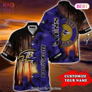 NEW FASHION 2023 Baltimore Ravens Hawaiian Shirt tropical island personalized