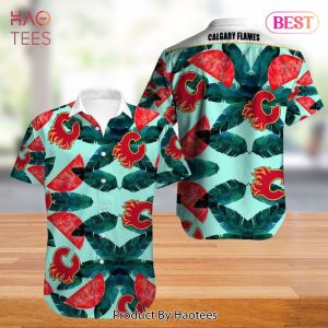 NEW FASHION 2023 Calgary Flames Hawaiian Shirt Tropical Flowers summer for fans