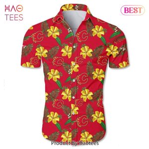 NEW FASHION 2023 Calgary Flames Hawaiian Shirt Tropical Flower summer