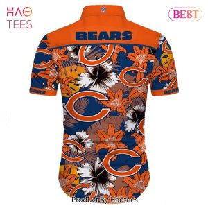 NEW FASHION 2023 Chicago Bears Hawaiian Shirt Tropical Flower Short Sleeve