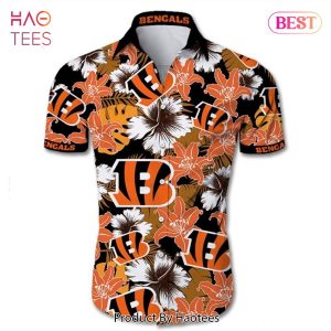 NEW FASHION 2023 Cincinnati Bengals Hawaiian Shirt Tropical Flower Short Sleeve