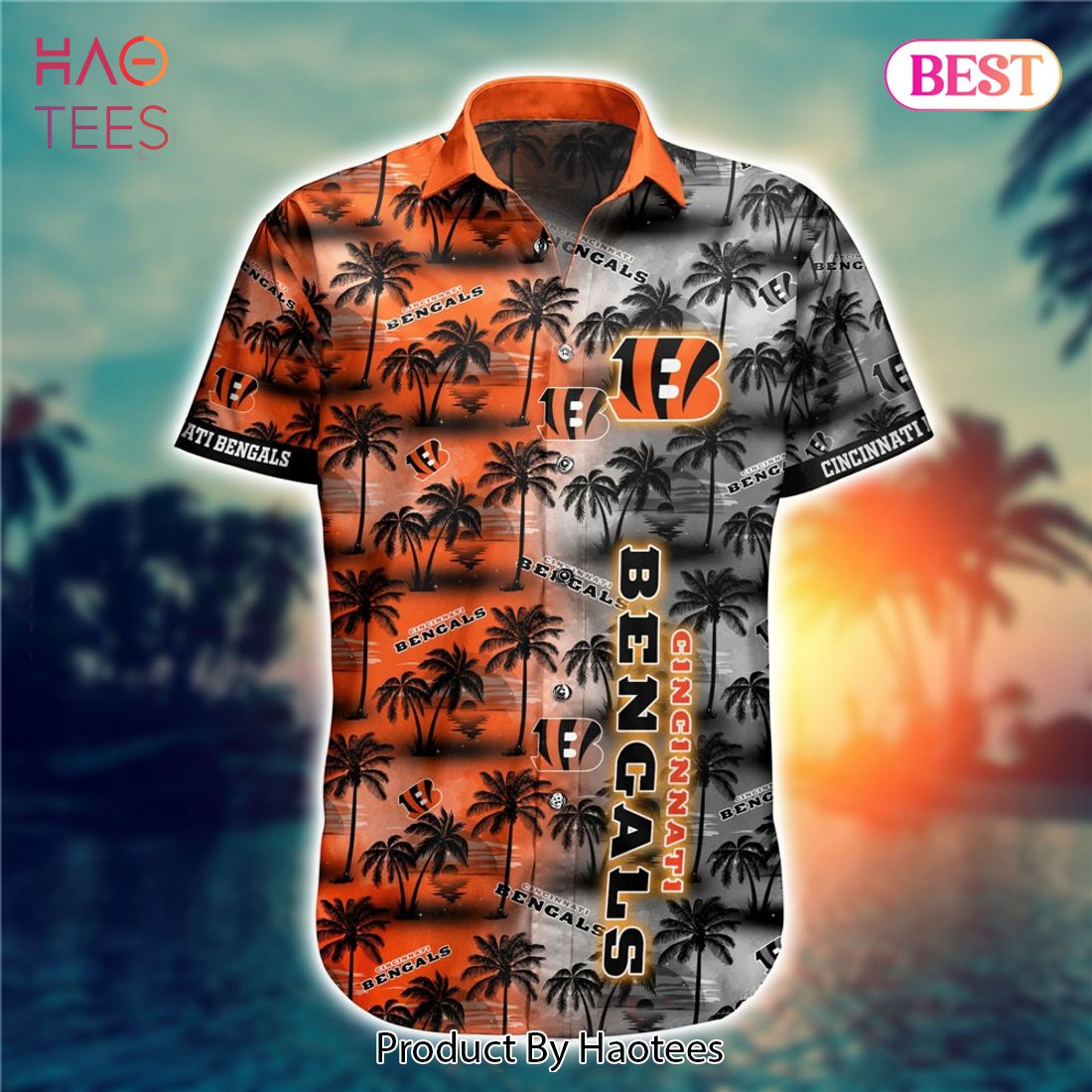 Bengals Hawaiian Shirt Cincinnati Bengals Tropical Flower Short