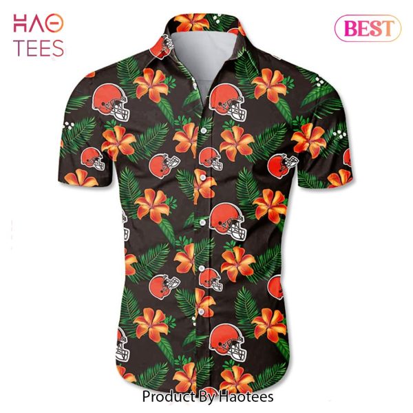 NEW FASHION 2023 Cleveland Browns Hawaiian Shirt Tropical Flower summer