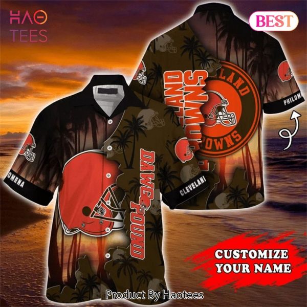 NEW FASHION 2023 Cleveland Browns Hawaiian Shirt tropical island personalized