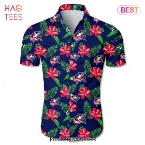 NEW FASHION 2023 Columbus Blue Jackets Hawaiian Shirt Tropical Flower summer