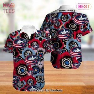 NEW FASHION 2023 Columbus Blue Jackets Hawaiian shirt Tropical Flowers summer for fans
