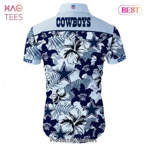 NEW FASHION 2023 Dallas Cowboys Hawaiian Shirt Tropical Flower Short Sleeve