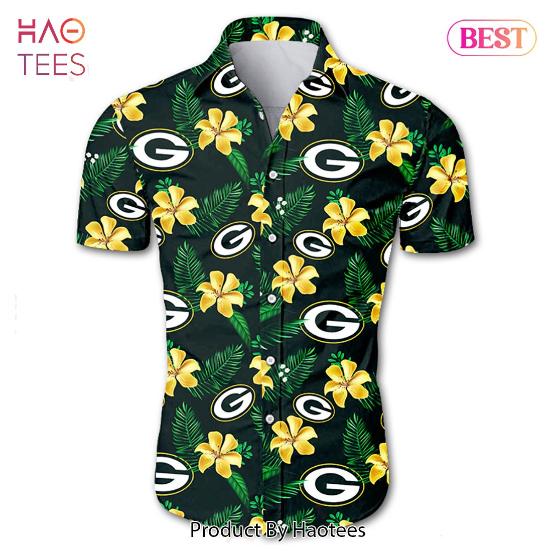 Green Bay Packers Floral Casual Hawaiian Shorts Gift For Fans