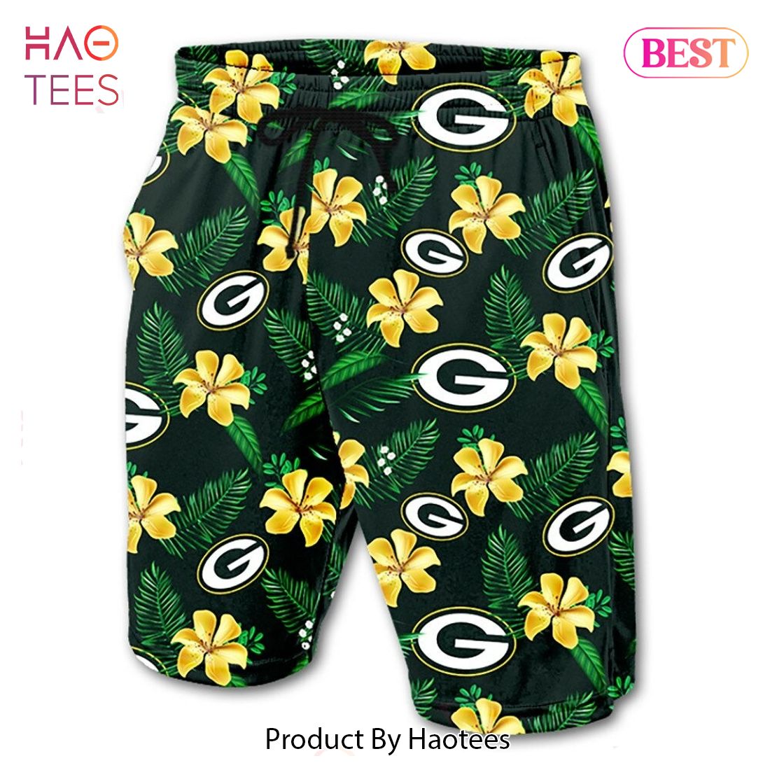 Green Bay Packers NFL Mens Floral Shorts