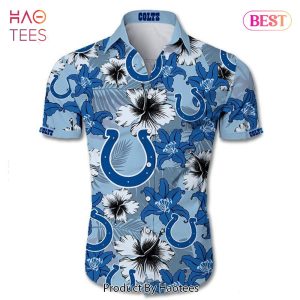 NEW FASHION 2023 Indianapolis Colts Hawaiian Shirt Tropical Flower Short Sleeve