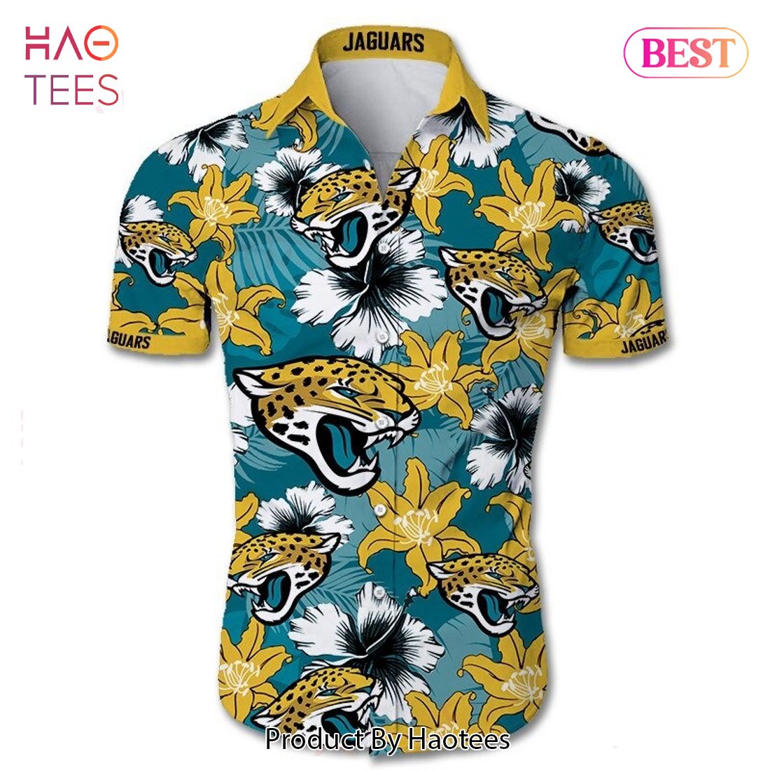NEW FASHION 2023 Jacksonville Jaguars Hawaiian shirt Tropical Flower Short Sleeve NEW FASHION 2023 Jacksonville Jaguars Hawaiian shirt Tropical Flower Short Sleeve
