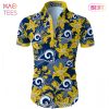 NEW FASHION 2023 Los Angeles Rams Hawaiian Shirt Tropical Flower Short Sleeve