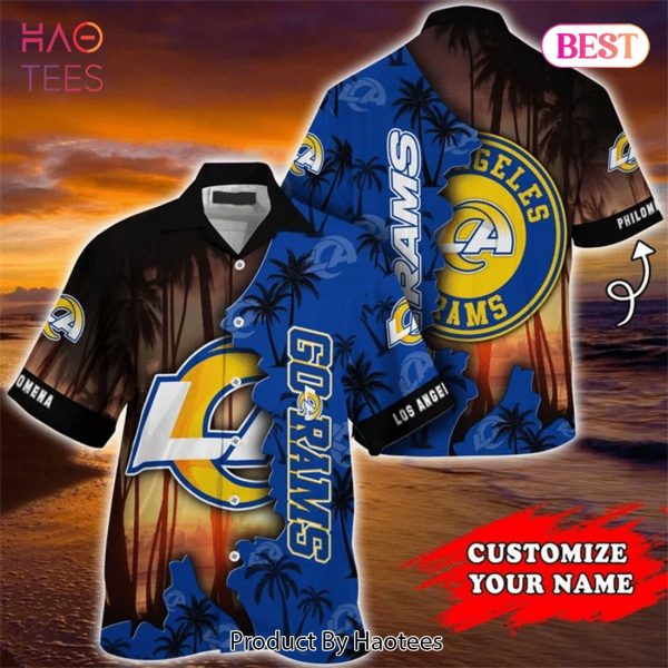 NEW FASHION 2023 Los Angeles Rams Hawaiian Shirts tropical island personalized