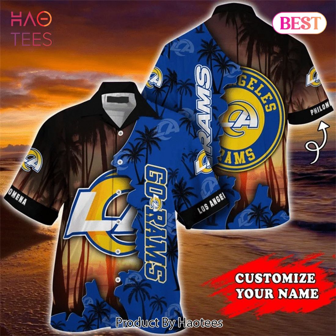 NEW FASHION 2023 Los Angeles Rams Hawaiian Shirts tropical island personalized NEW FASHION 2023 Los Angeles Rams Hawaiian Shirts tropical island personalized