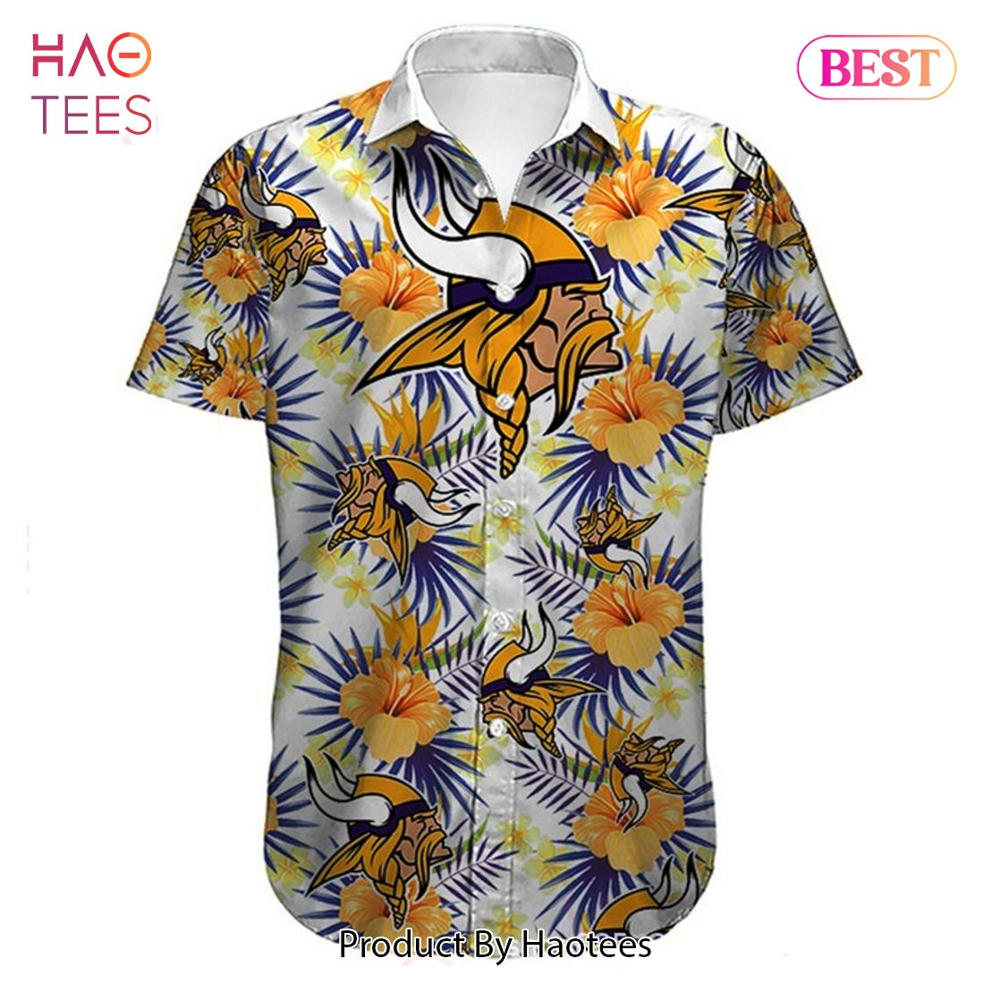 NEW FASHION 2023 Minnesota Vikings Hawaiian Shirt flower summer gift for fans NEW FASHION 2023 Minnesota Vikings Hawaiian Shirt flower summer gift for fans