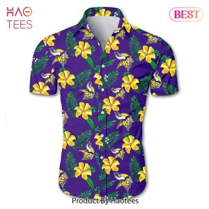 NEW FASHION 2023 Minnesota Vikings Hawaiian Shirt Tropical Flower summer