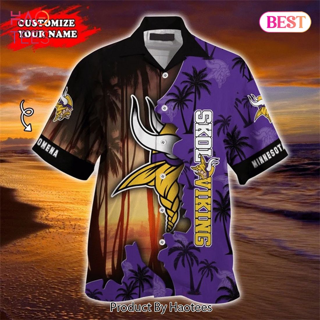 NEW FASHION 2023 Minnesota Vikings Hawaiian Shirt tropical island  personalized