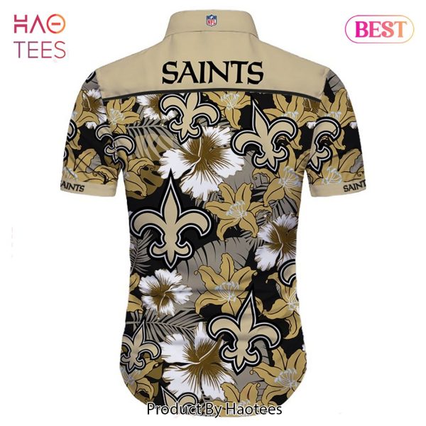 NEW FASHION 2023 New Orleans Saints Hawaiian Shirt Tropical Flower Short Sleeve