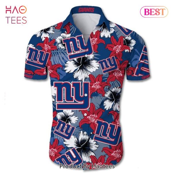 NEW FASHION 2023 New York Giants Hawaiian Shirt Tropical Flower Short Sleeve